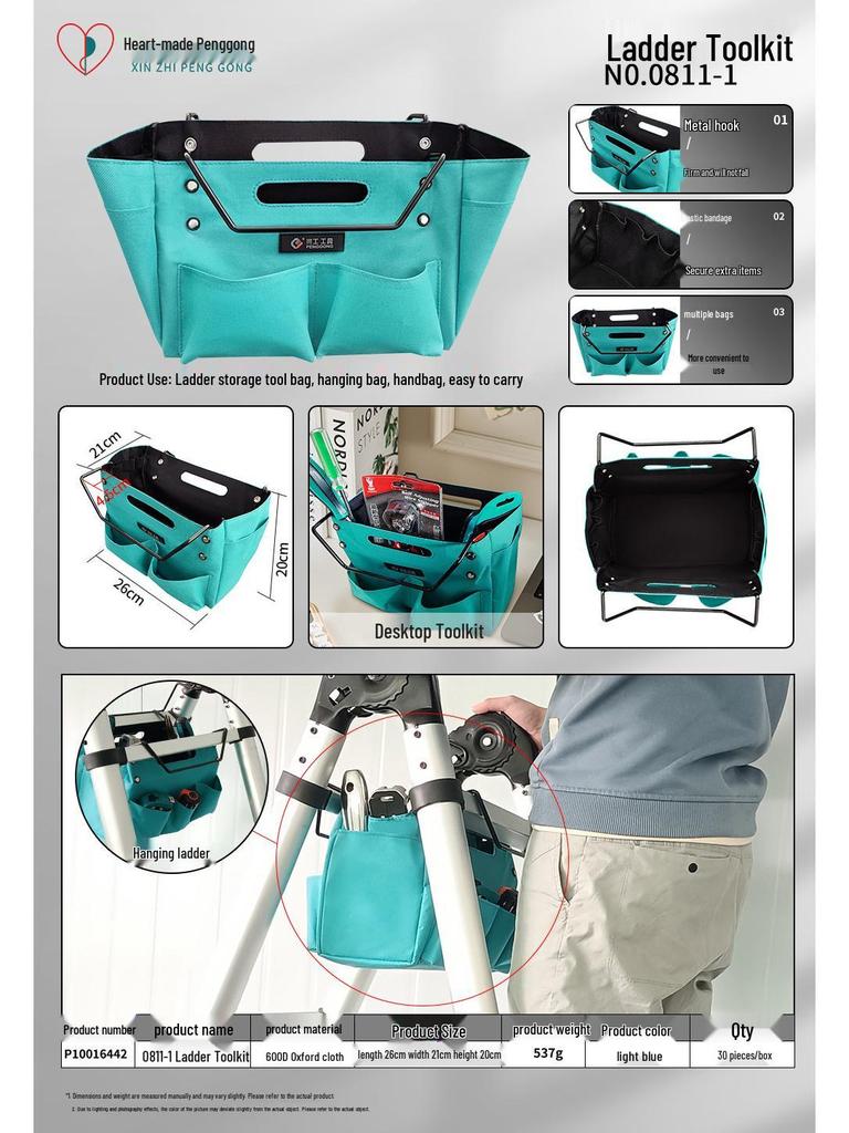 Penggong Verschleißfeste Leiter-Werkzeugtasche für Höhenarbeiten