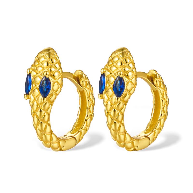 S925 Sterling Silver Zircon Snake Earrings - Cute, Stylish Animal Spirit Jewelry for Women
