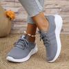 Women's Casual Sneakers Summer Comfortable and Breathable Shoes Fashionable Mesh Lace-Up Sneakers