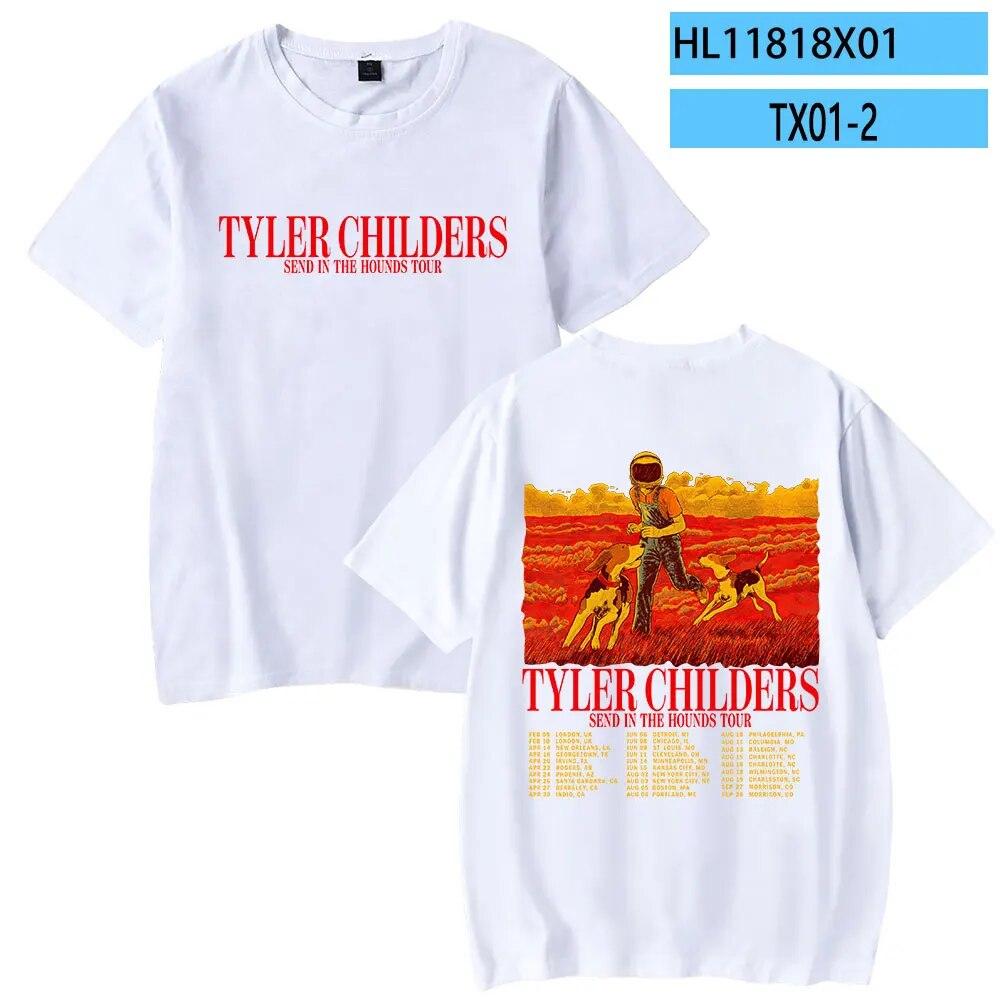 

Tyler Childers Merch 2023 Футболка Send in the Hounds Tour Футболка унисекс с круглым вырезом с короткими рукавами Женская футболка унисекс Модная одежда унисекс S