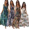 Women's Summer Dress Chiffon Print Halter Strap Swing Dress