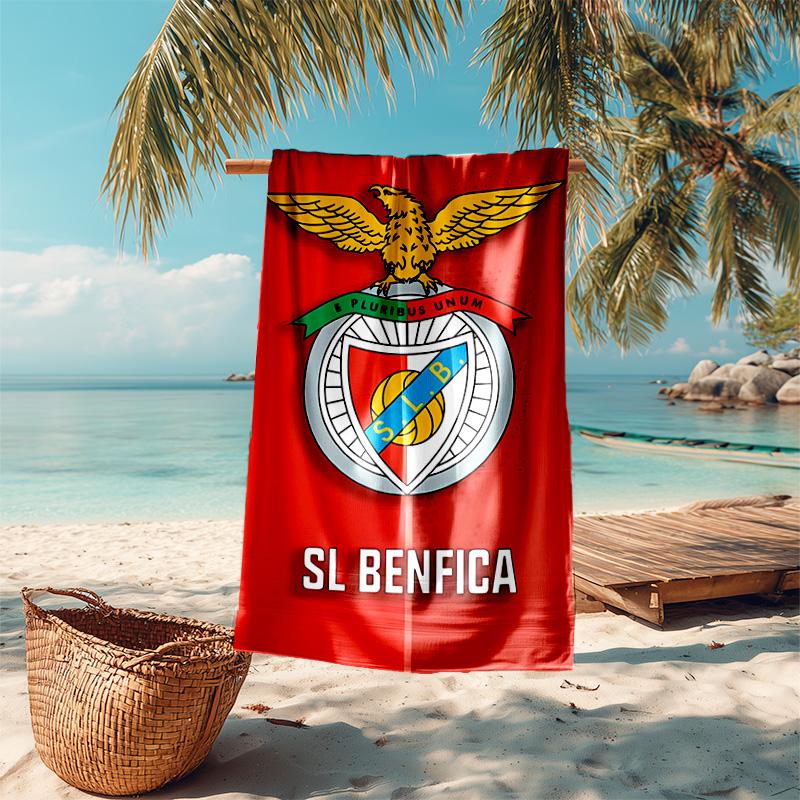 proof beach towel with Sport Lisboa e Benfica pattern - soft,absorbent,quick-drying,machine washable - perfect for swimming,camping,bathing