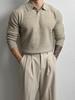 Polo en maille tendance décontracté haut de gamme pour homme à manches longues - Style coréen Printemps/Automne, Pull ample légèrement mature et polyvalent