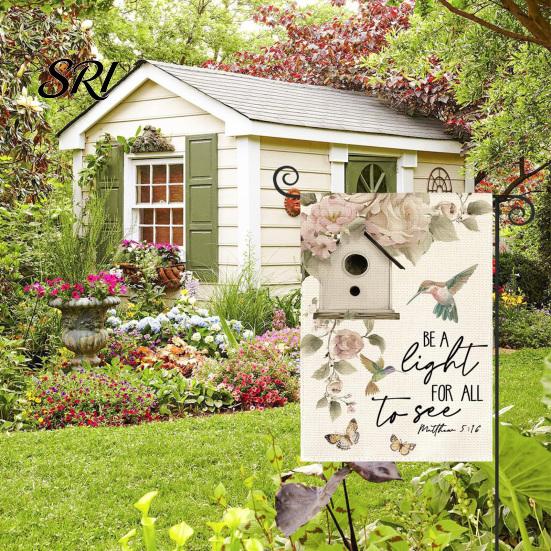Spring Garden Decor Double-Sided Flag for Porch 12x18 Inch Fade-Resistant Floral Butterfly Welcome Print Decorative Outdoor Yard Patio Mailbox