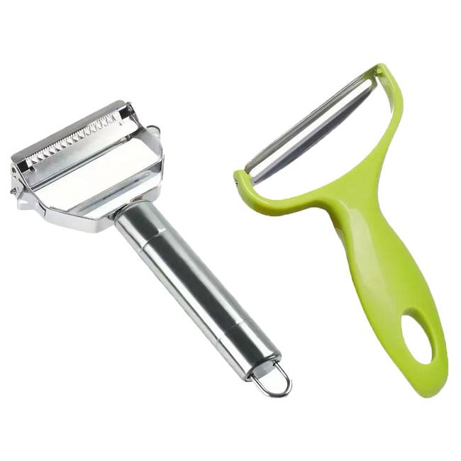 

Набор 2-в-1 из нержавеющей стали для чистки овощей и терки, многофункциональный кухонный инструмент для нарезки, шинковки, цедры фруктов и овощей 2-in-1