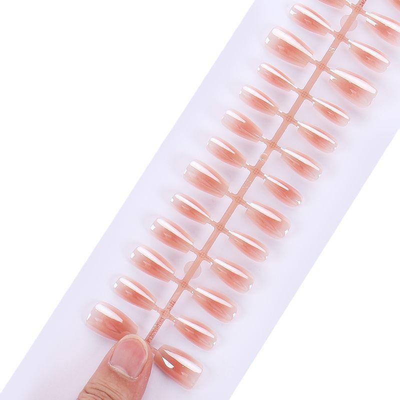 High-End Electroplated Bling Blush Wearable False Nails - TikTok Popular Nail Art Strips