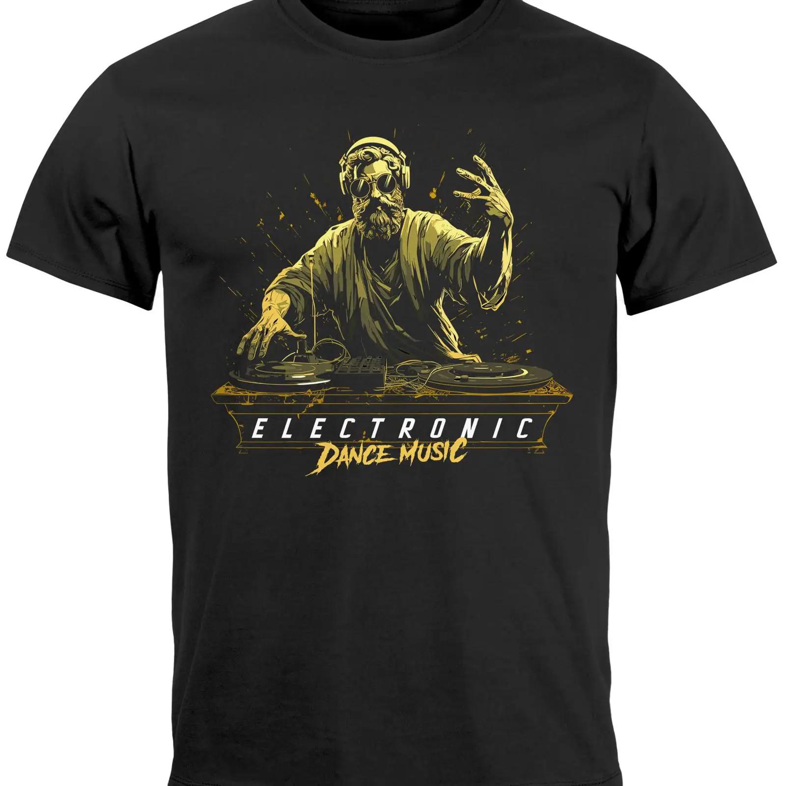 Neverless Men s T Shirt Eletronic Dance Music MichelangeloTechno DJ Fashion Street Style vintage Washed Stylish Versatile S
