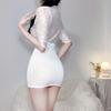 Large size erotic underwear sexy lace suit hip skirt uniform temptation perspective passion onesie OL