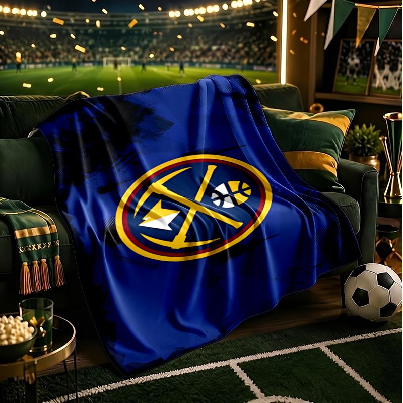 Nuggets Logo Art Blanket Lightweight Flannel Bedding Blanket Perfect for Travel, Camping, Living Rooms, Offices, Sofas, Fan Christmas Gift