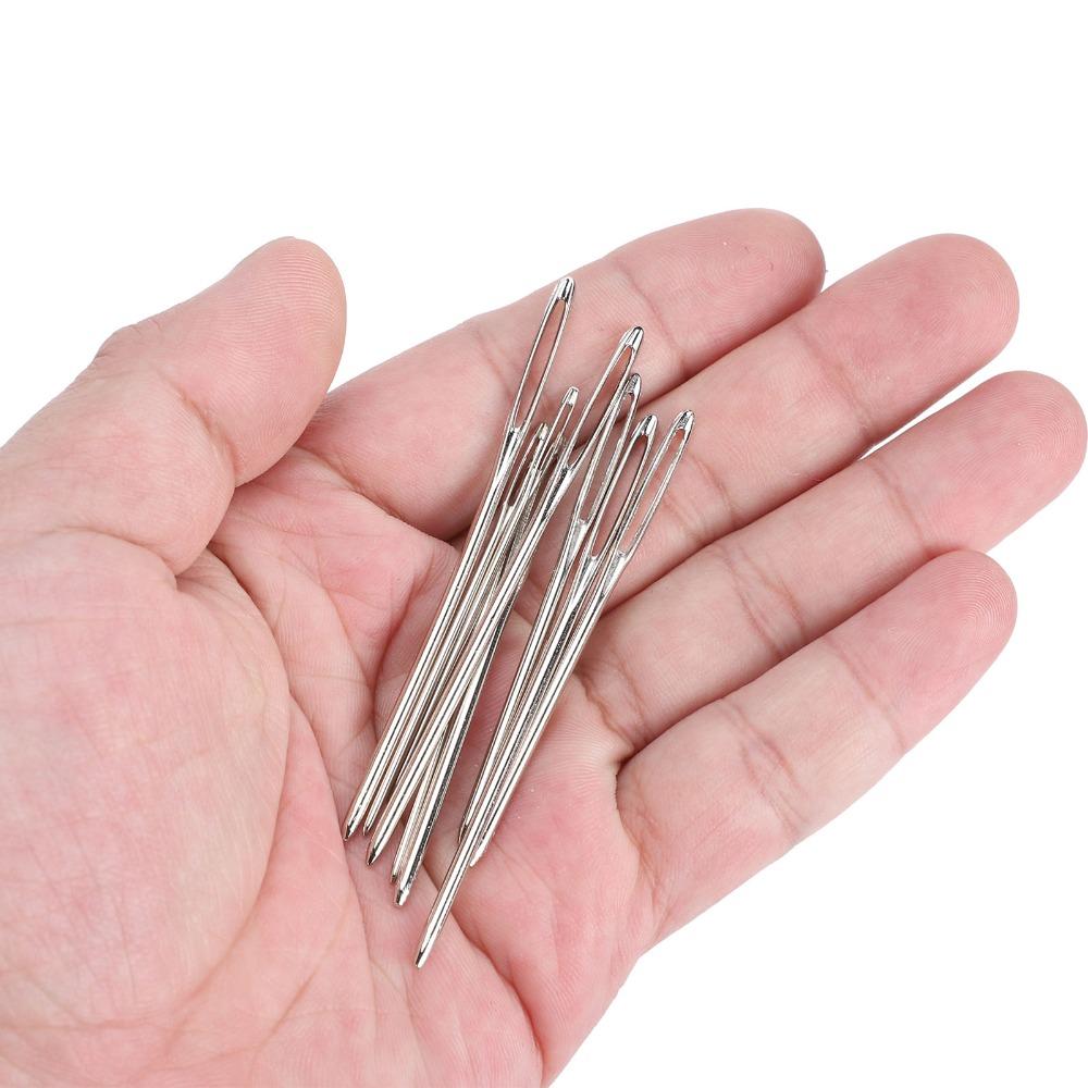 17pcs Aluminum Yarn Needles Storage Box Weaving Needles Durable Darning Needles  For Sewing Supplies