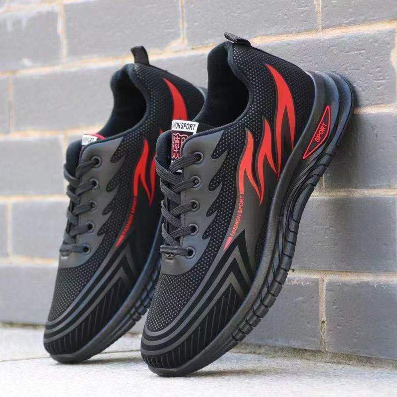Men's Spring/Summer Leather Athletic Shoes – Casual Versatile Trendy Running Sneakers with Soft Sole