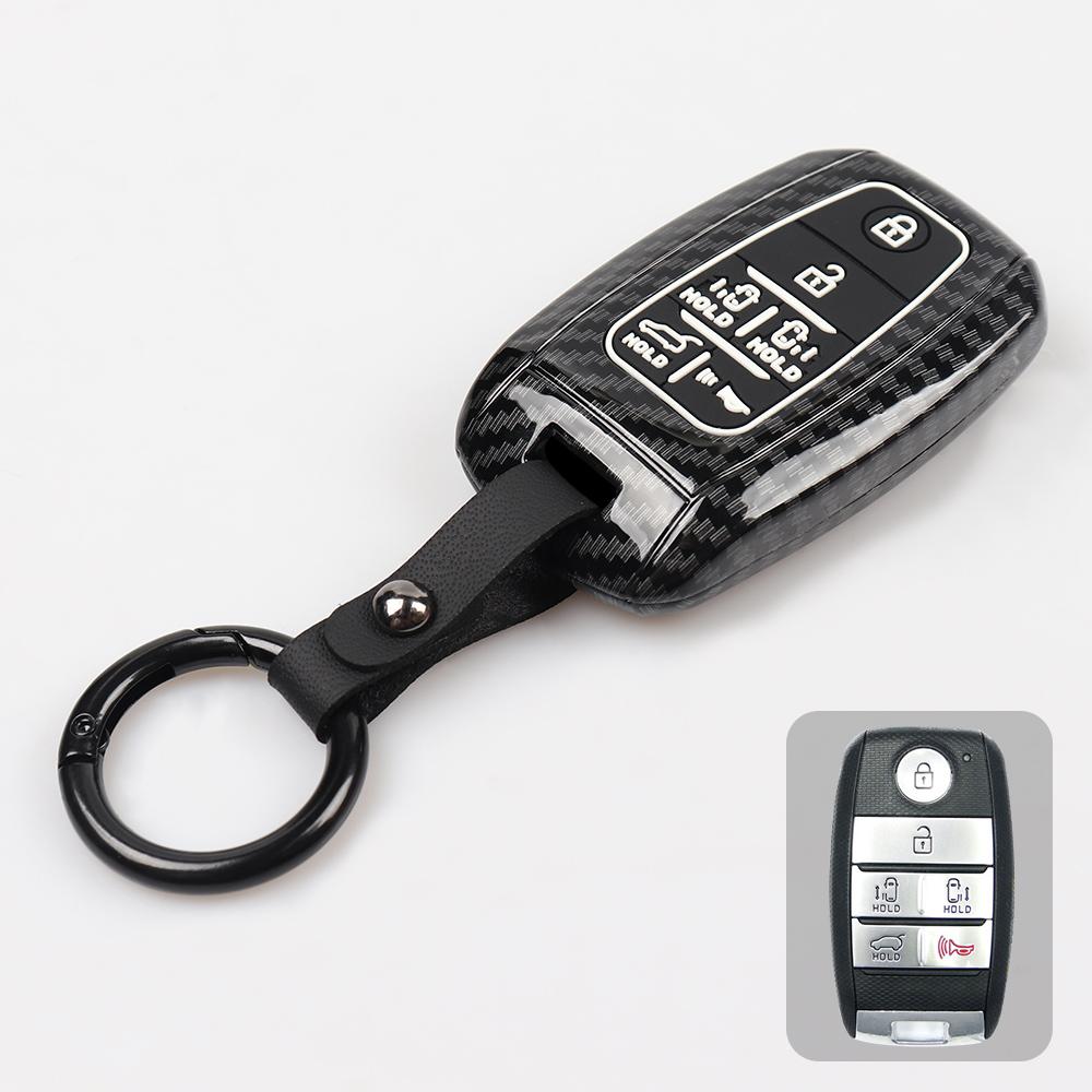 For Kia Sedona Grand Carnival 2015 2016 2017 2018  Stonic Forte Niro Soul Sorento ABS Carbon Car Key Cover Case