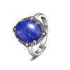 CopperRings Natural Turquoise Ring 10*12MM Moonstone Labradorite Vintage Ring  Fine Jewelry Gifts for Women