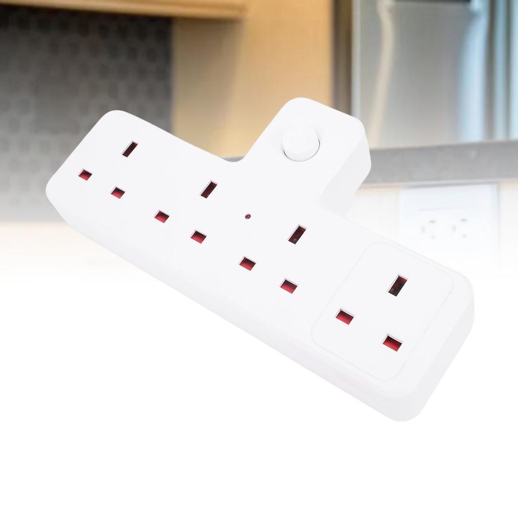 Outlet Extender 1 to 4 Multi Plug Wall Splitter 2500W 13A Multifunctional Power Strip with 75N     Door for Home