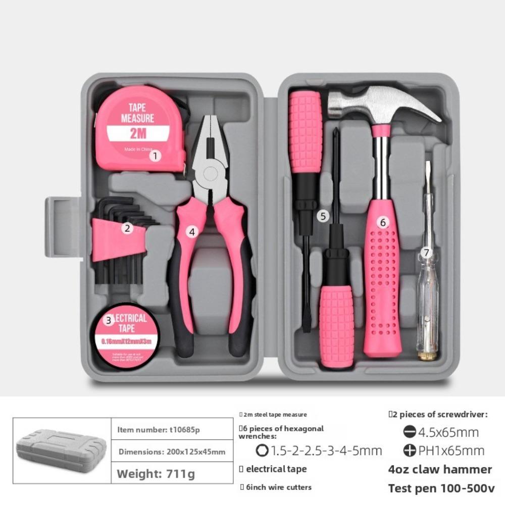 Универсальный набор инструментов для дома и DIY Компактный прочный набор ручных инструментов Профессиональный мини-набор инструментов Ящик для инструментов Ремонт дома