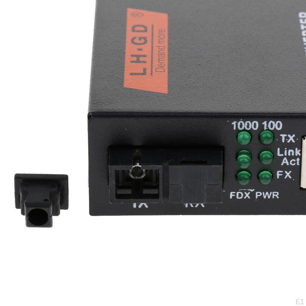 External Gigabit Ethernet Media Converter, 10/100 / 1000Mbps, Network to Fiber Optic