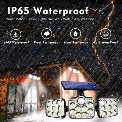 Waterproofing Outdoor Solar Light 3 Head Motion Sensor 270 Wide Angle Illumination Waterproof Lights Wall Lamp for Garden Garage