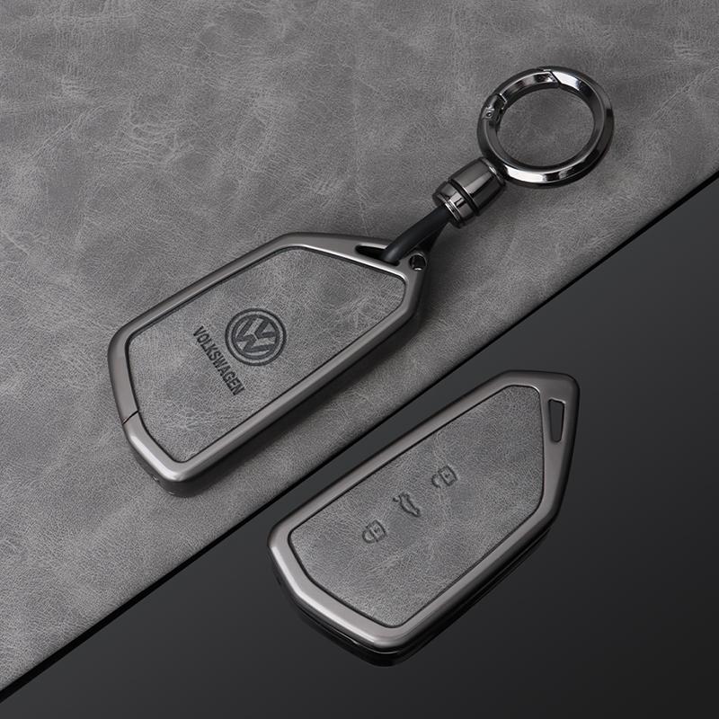 For VOLKSWAGEN VW Fashion Zinc Alloy Leather Car Remote Key Case Cover Shell Fob For VW Volkswagen Golf 8 2020 ID.3 ID.4 Cupra A