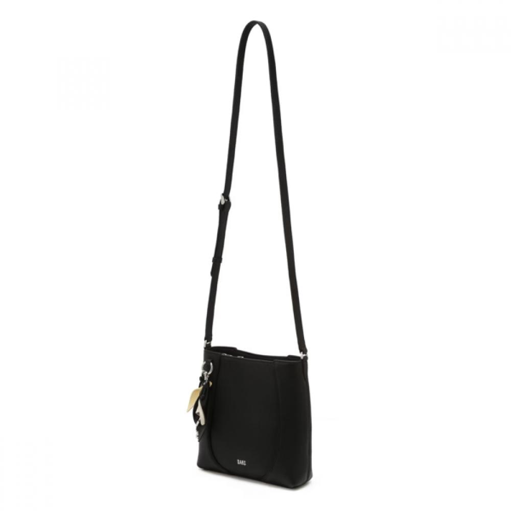 DakS Black Cowhide Flower Charm CroSSbody Bag S Dcba6f556bk