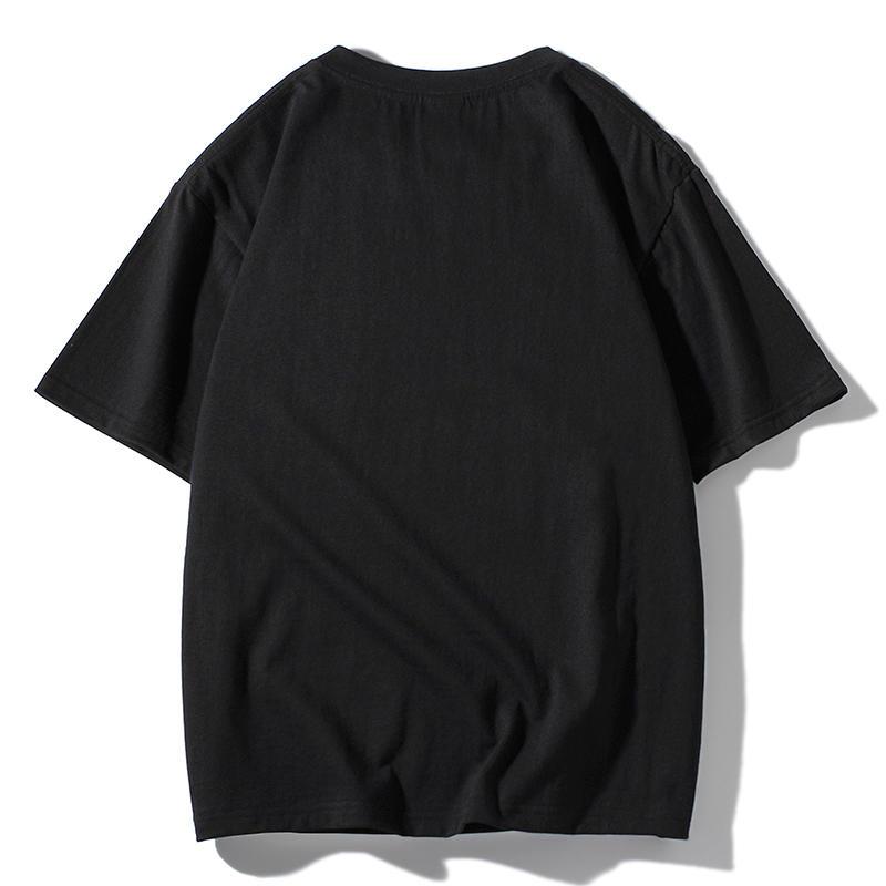 Summer Men's and Women's New Printed Pure Cotton Round Neck T-shirt Shoulder Down Style T-shirt
