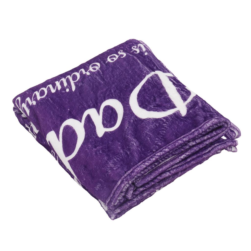 Flannel Blanket Alphabet Pattern Soft Comfortable Lightweight Portable Purple Personalized Dad Blanket for Father S Day