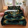 3pcs Dragon Art Duvet Cover Set, Cover For Bedroom Guest Room (1 Duvet Cover + 2 Pillowcase, Without Quilt),  yy250922214