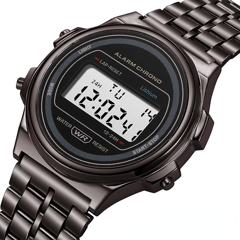 Unisex Ψηφιακό Ρολόι LED WR F91W Ατσάλινο Μπρασελέ A159 Στυλ Harajuku - Πολυλειτουργικό Ρολόι Μόδας