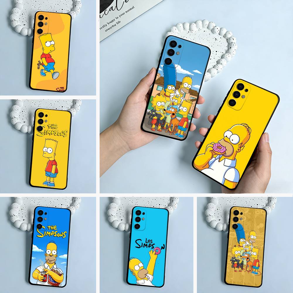 Simpsons-Funny Cartoon Phone Case For Samsung S25,S24,S21,S22,S23,S30,Ultra,S20,Plus,Fe,Lite,Black Soft Silicone