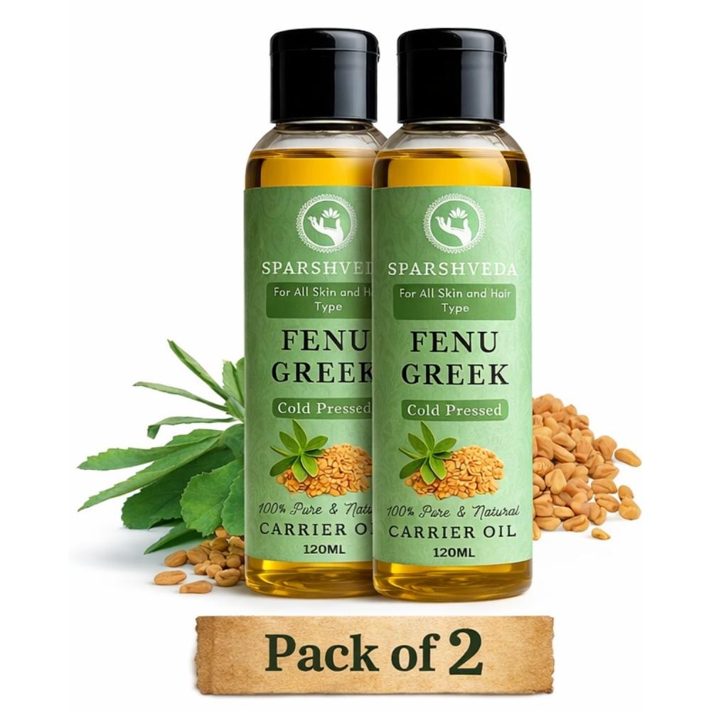 

Fenugreek (Methi) Oil Cold Pressed | Natural Herbal Hair Growth Oil, For Hair Growth, Scalp Care & Body Massage (Pack of 2 × 120ml) 120ml X 2 природний