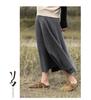Women's High-Waist Mid-Length Wool Pleated A-Line Skirt for Autumn/Winter