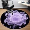 1pc Floral Rose Office Round Area Rug, Indoor Mat Suitable ForOffice, Under Office Chairs Bedroom Living Room Home Decor T148