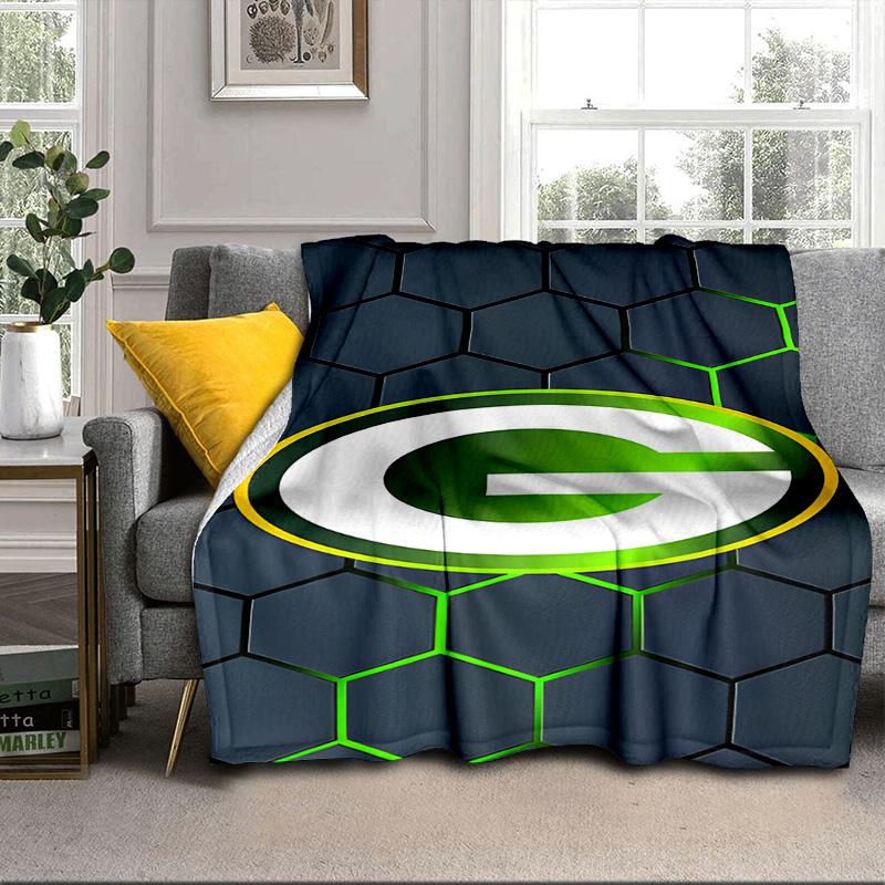 Green Bay Packers Logo Portable Blanket/Soft Blanket Bedding Blanket Suitable for Travel Camping Living Rooms Offices Sofas Fan Gifts
