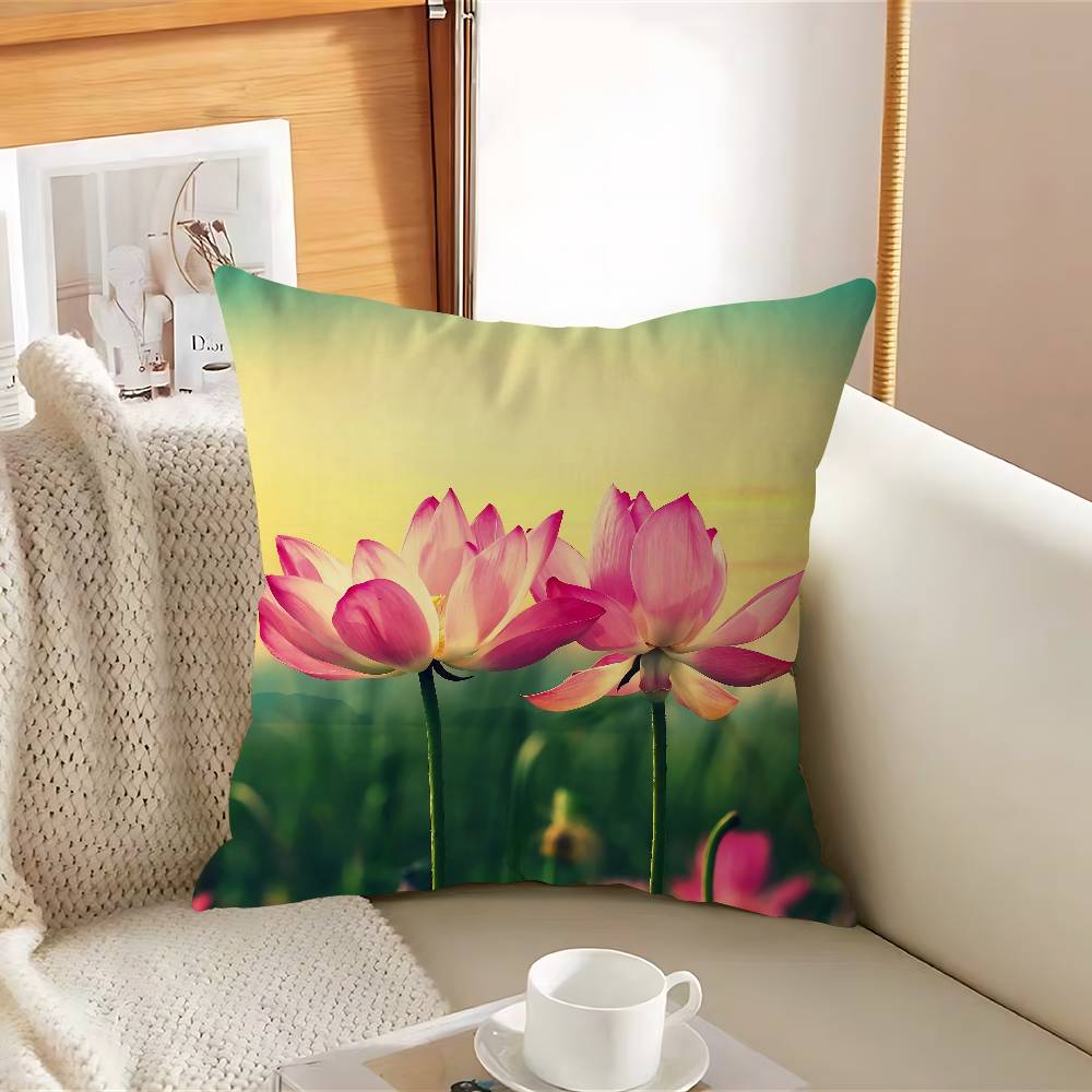 Wunderschöner Blumen Kissenbezug Abnehmbarer Waschbarer Kissenbezug – Ganzjahresweichleinen