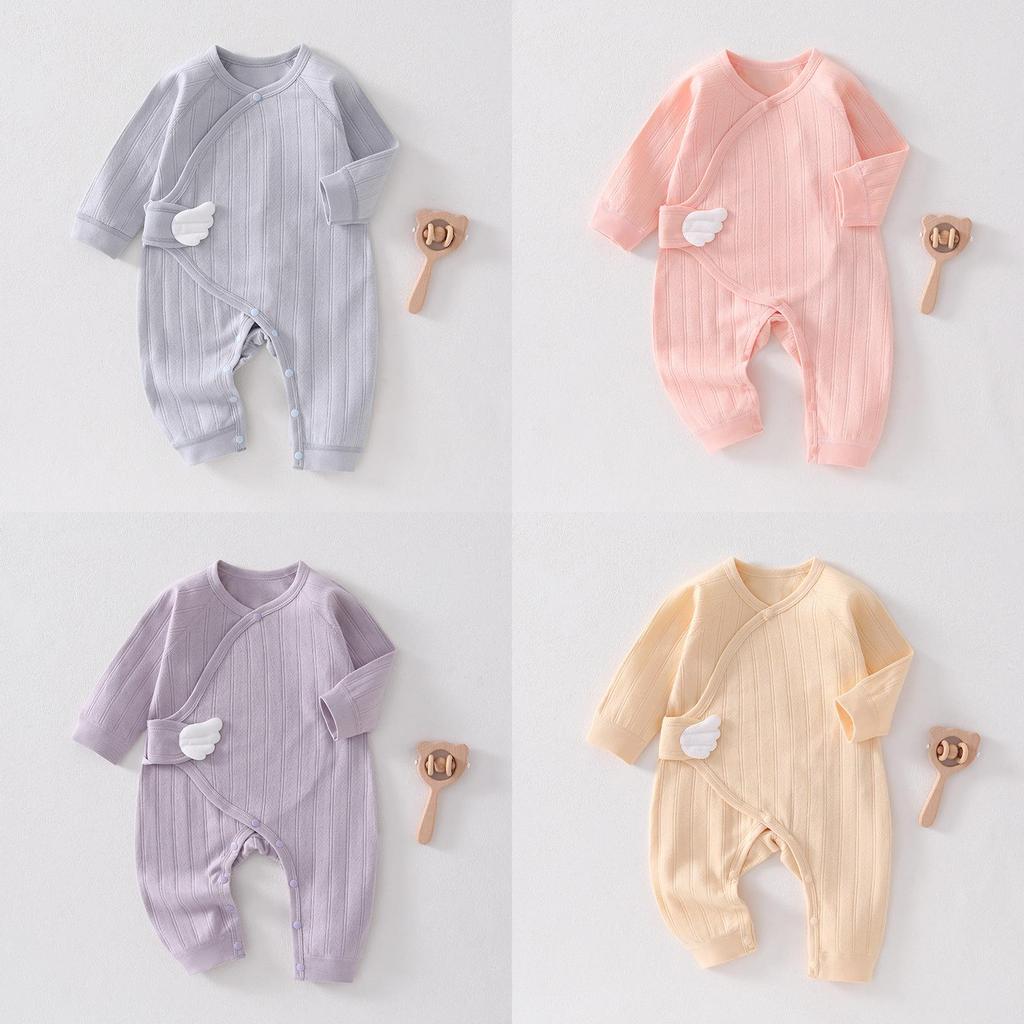Baby Cotton Swaddle Suit With Magic Tape Closure For Newborns And Infants