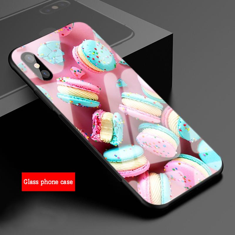 

Чехол для телефона из закаленного стекла Macaron для iPhone 12 11 Pro Max 5 6 7 8 PLUS X XS XR XSMax Shell 12Pro Cover Shell iPhone 5 5S SE