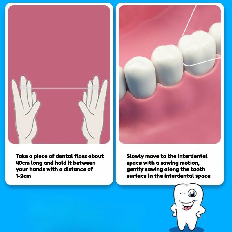 Dental 50m Roll Flosser Portable Toothpick Oral Hygiene Cleaning High Tension Floss Practical Health Mouth
