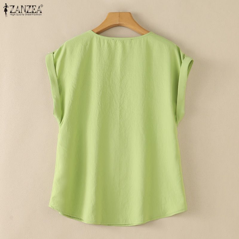 ZANZEA Women Casual Round Neck Solid Color Sleeveless Tank Tops