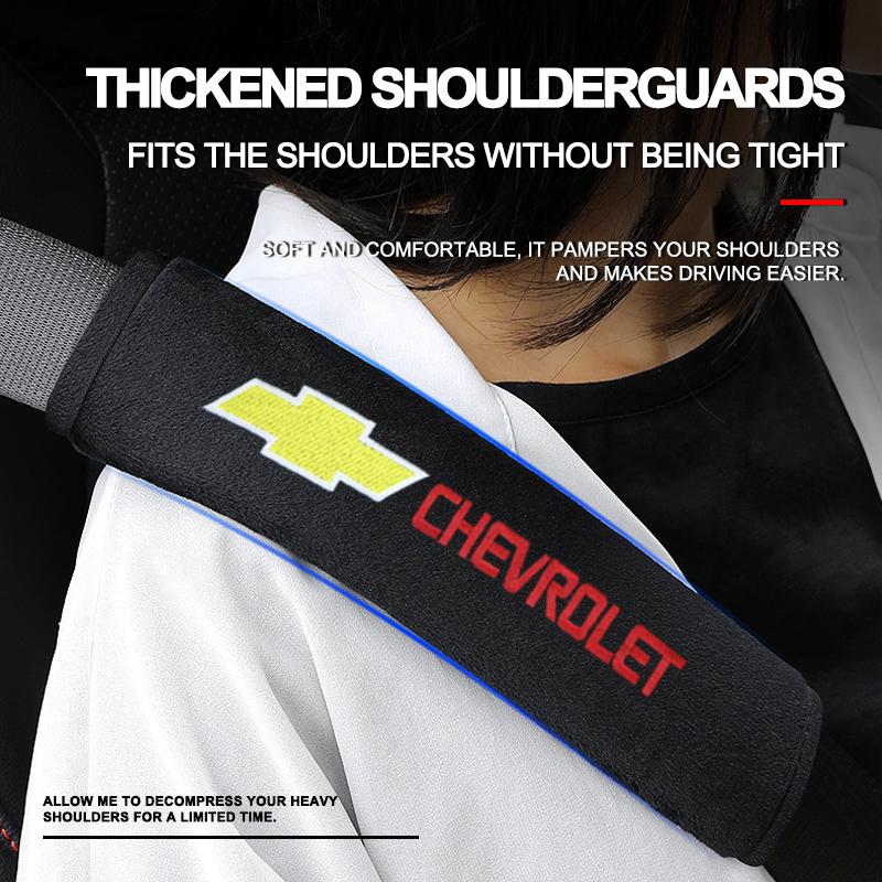 2Pcs Car Safety Belt Shoulder Cover Pad Plush Seat Belt Shoulder For Chevrolet Colorado Cruze Spark Captiva Malibu Trax Aveo