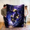 Japanese Games Umbreon and Sylveon Print Cartoon Blanket Flannel Fluffy Soft Blanket for Adult Kids Plush Sofa Bed Car Camping