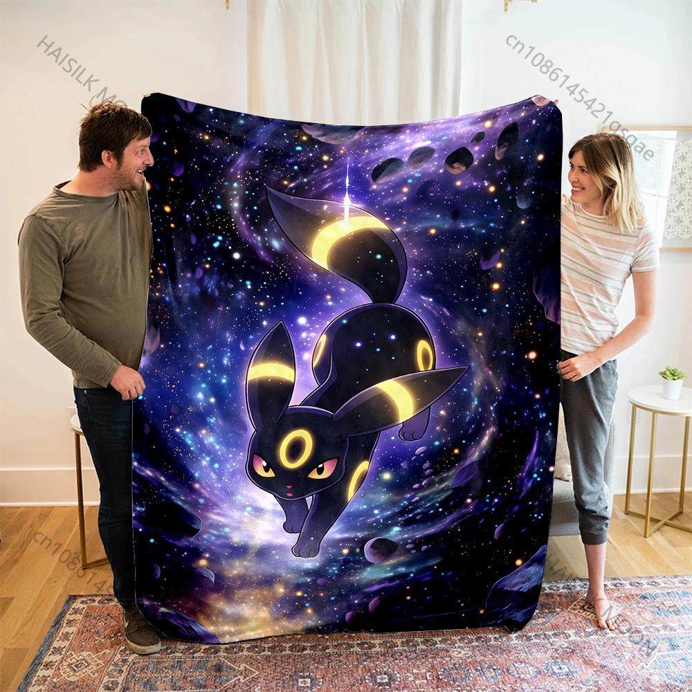 Japanese Games Umbreon and Sylveon Print Cartoon Blanket Flannel Fluffy Soft Blanket for Adult Kids Plush Sofa Bed Car Camping