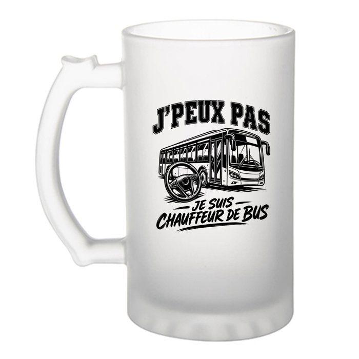 Verre à bière - PLANETEE - J'peux pas minimaliste - Givré 470 ml - Verre trempé - Imprimé en Bretagne