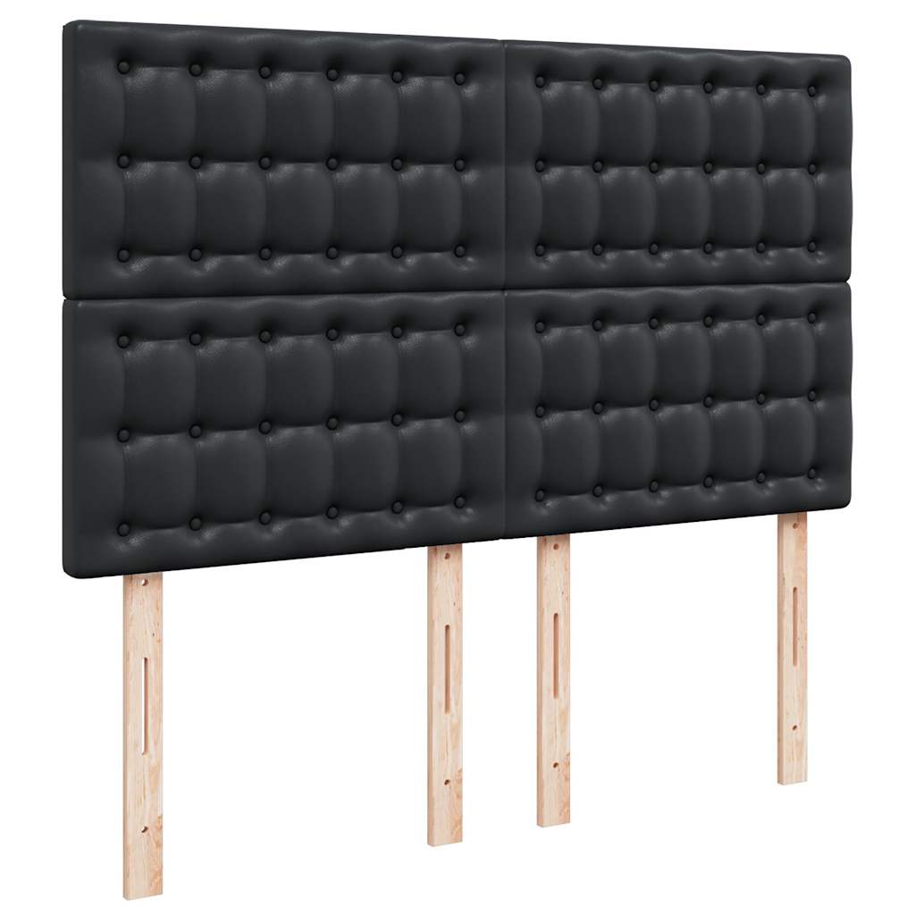 Ottoman Bed with Mattress Black 140x190 cm Faux Leather