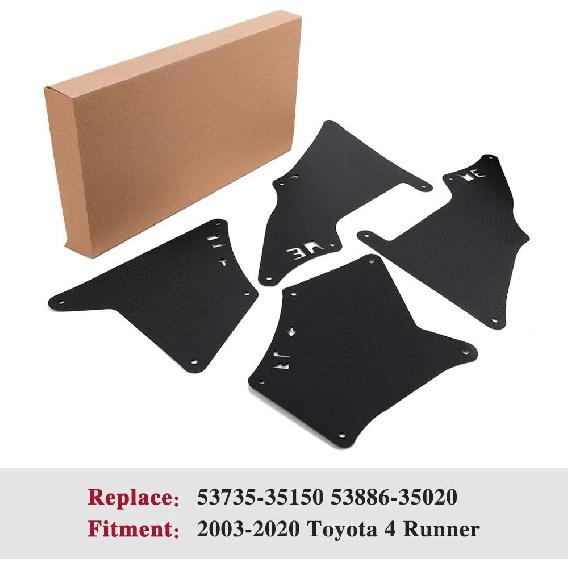 Splash Guard Fender Liner Shields With Clips Compatible With 2003- Toyota 4 Runner 2007-2014 FJ Cruiser 2010-2018 Lexus GX460 2003-2009 Lexus GX470-