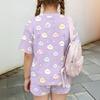 Kids Casual Short Sleeve Top and Shorts Set Lightweight Comfortable Soft Fabric Animal Print Summer Outfit for Boys and Girls
