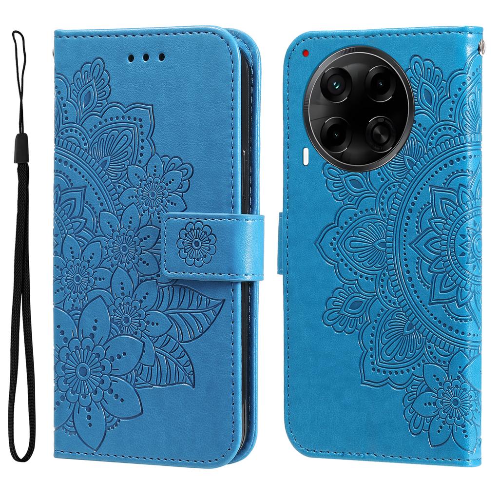 For TECNO Camon 30S Pro 4G/Camon 30S 4G Case Floral Pattern PU Leather Wallet Stand Phone Cover