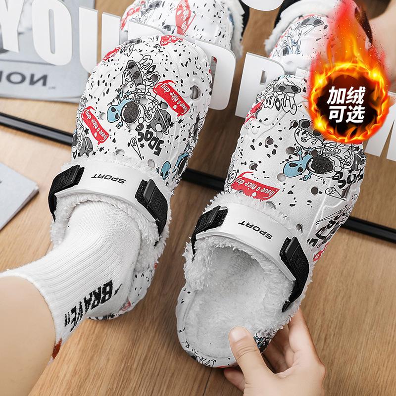 Winter und Sommer zwei Tragevarianten abnehmbarer Beutelkopf Strandschuhe leicht große Größe Lochschuhe weiche Sohle Baumwollschuhe Herrenschuhe