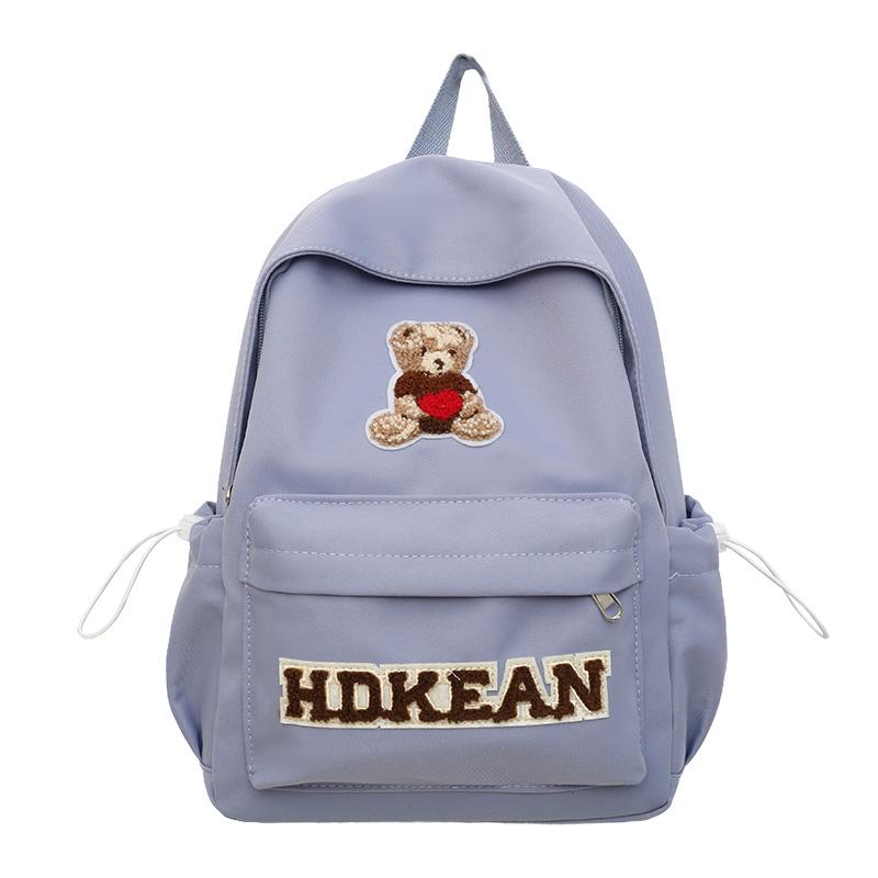 Women's Lightweight Large Capacity School Bag Bear Backpack Junior High School Student Backpack