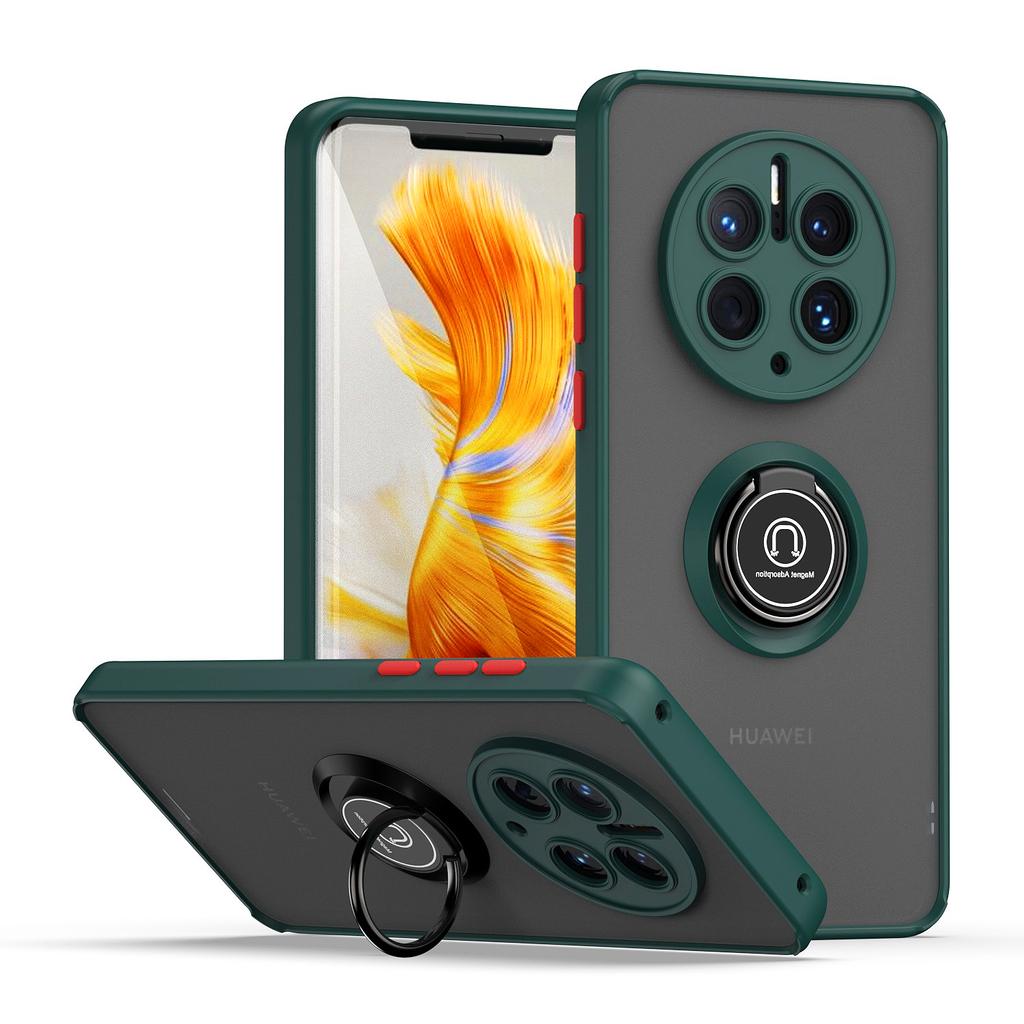 Shockproof Matte Case for Huawei Mate 50 Pro Cover For HUAWEI 40 30 Pro Metal Ring Holder Armor Hard Cover Phone Case