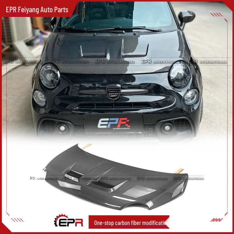 Fiat Abarth 500/595 Carbon Fiber Front Hood with Vent for Heat Dissipation