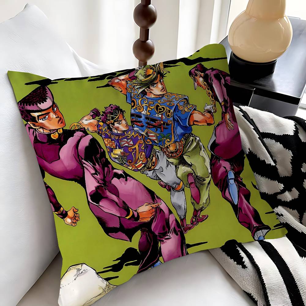 J-Jotaro Kujo J-JOJO 45*45cm Cushion Cover Pillow Cover Decor Pillowcase Home Pillowcase For Couch Pillow